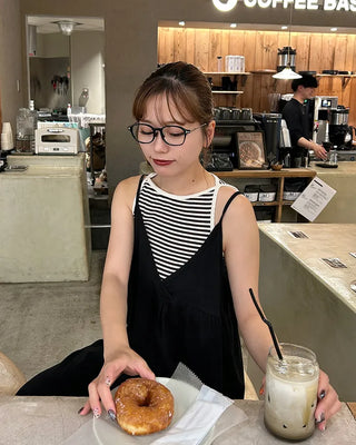 Boat neck striped sleeveless