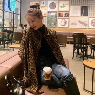 Leopard print oversized shirt