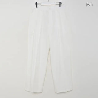 Two-pleat cotton slacks