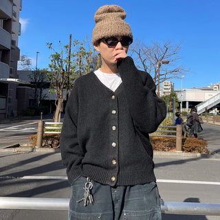 Unisex V-neck oversized cardigan