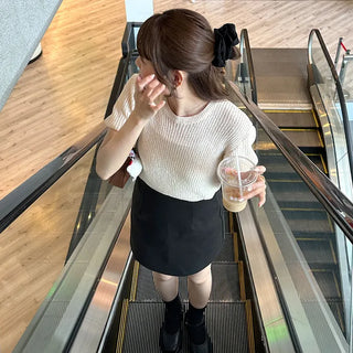 Round neck short-sleeved knit