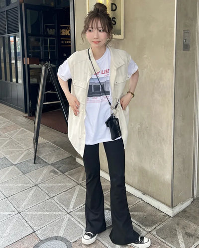 Simple spandex bootcut slacks