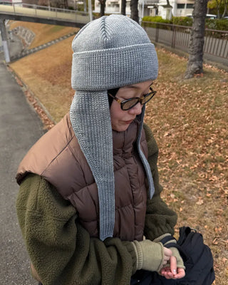 Earflap knit beanie