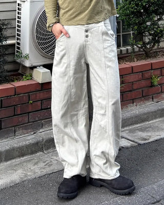 Slit balloon cotton pants