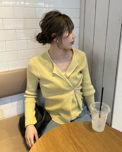Two-way layered cardigan