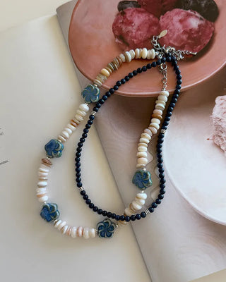 Mother-of-pearl bead necklace