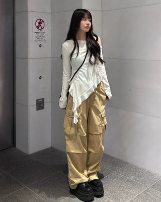 Waist String Cargo Pants