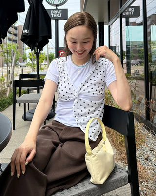 Dot Twist Round Neck T-Shirt