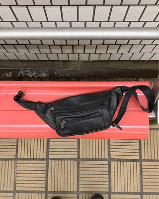 Faux Leather Multi-Pocket Waist Bag