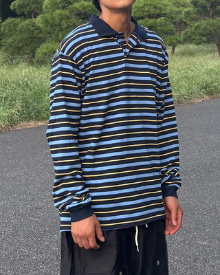 Oversized Striped Polo T-Shirt