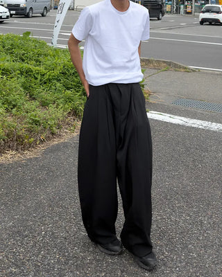 Two-pleat wide slacks