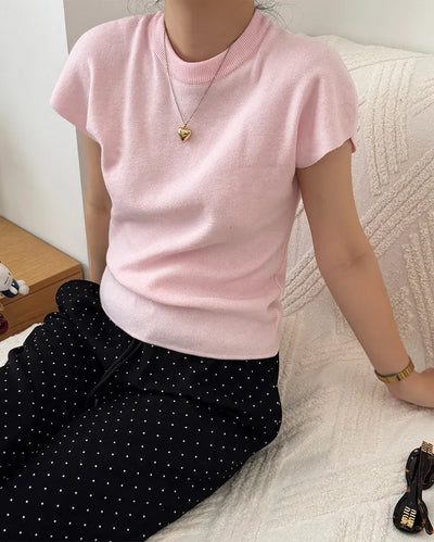 Slim short-sleeve knit