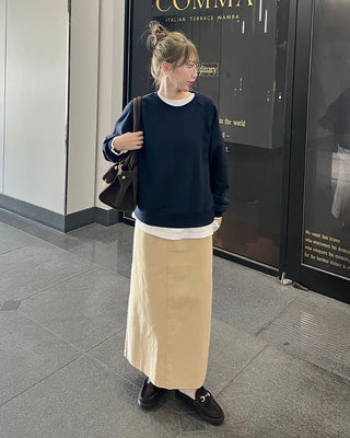 Classic cotton long skirt