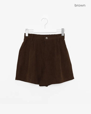 Corduroy banded shorts