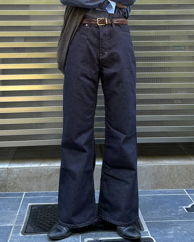Long bootcut denim pants