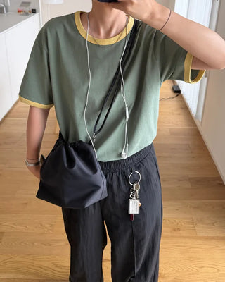 Color-blocked ringer T-shirt