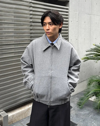 Wool zip collar jacket
