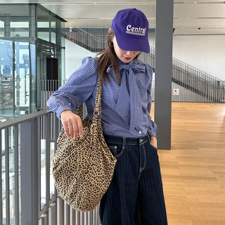 Big leopard print shoulder bag