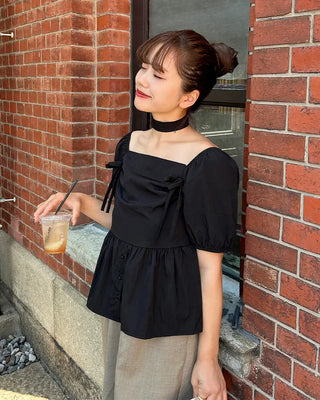 Choker Square Puff Blouse
