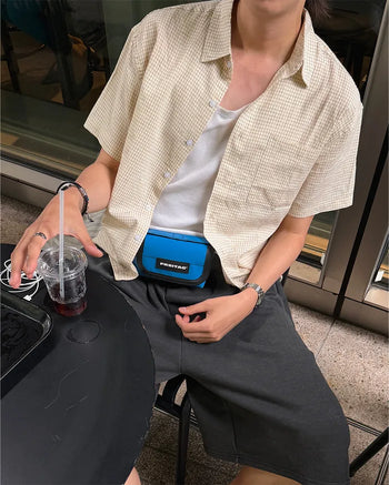 (Unisex) Vintage-Like Check Short-Sleeve Shirt