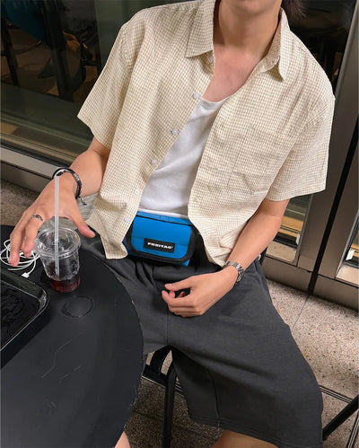 (Unisex) Vintage-Like Check Short-Sleeve Shirt