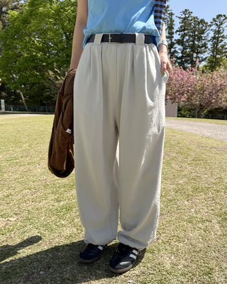 Belted Tuck Sweatpants