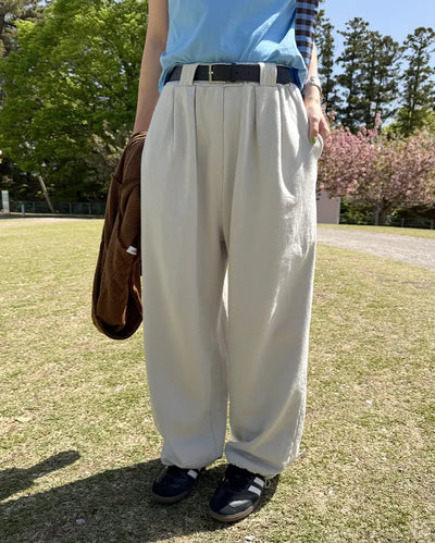 Belted Tuck Sweatpants