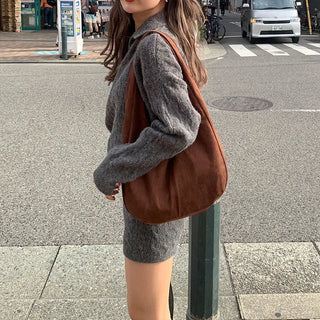 Daily Suede Shoulder Bag