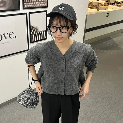 A-line knit cardigan