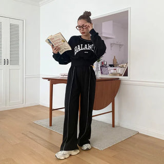 Lettering Sweatshirt Set