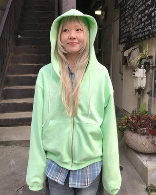 Color Point Zip Hoodie
