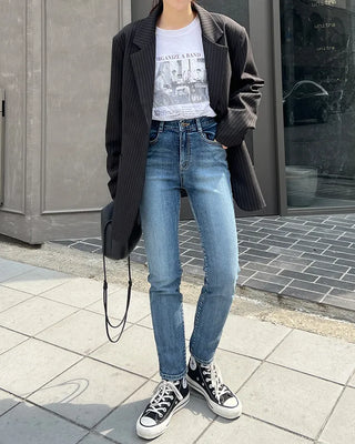 Slim-fit denim pants