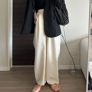 Flower Jacquard Banding Pants