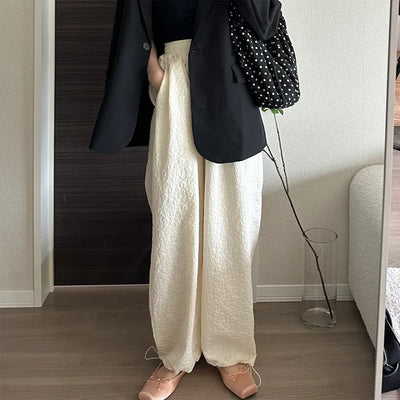 Flower Jacquard Banding Pants