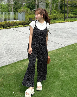 Polka Dot Strap Overalls