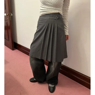 Pleated midi skirt