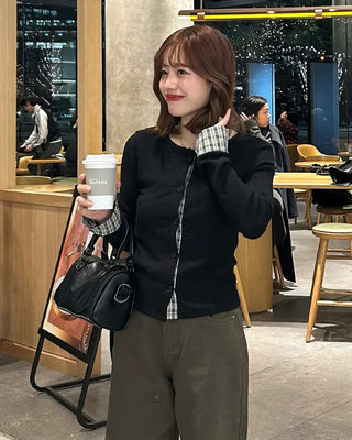Checkpoint knit cardigan