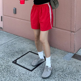 2-line elastic waist shorts