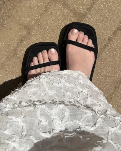 Slim strap wedge sole sandals