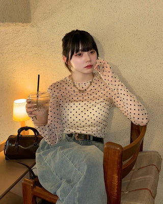 Polka Dot See-Through T-Shirt