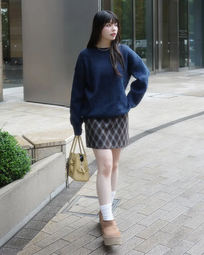 Checkered mini skirt