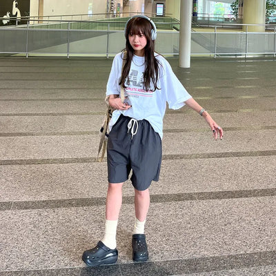 Nylon Banding Half Pants