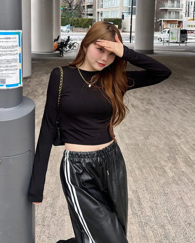 Basic Round Long Sleeve T-Shirt