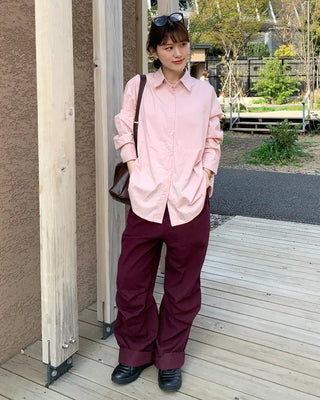 Colored denim wide-leg pants