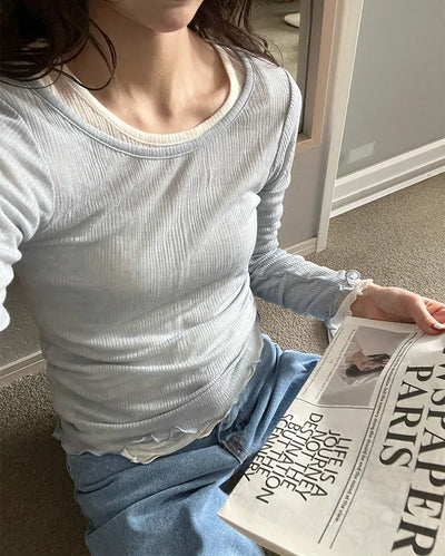 See-through wave T-shirt