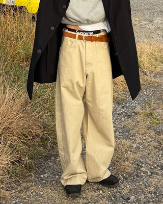 Herringbone Wide Curve Pants