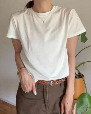 Round neck half-sleeve T-shirt