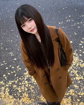 Double-breasted long coat
