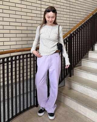 (Unisex) Colored Cotton Wide Pants