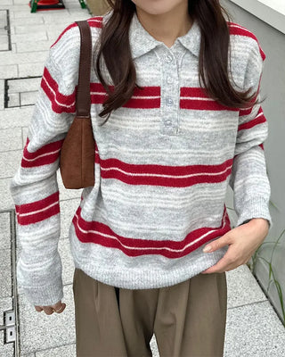 Striped long-sleeved knit